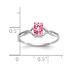 Lex & Lu 14k White Gold Pink Tourmaline Birthstone Ring LAL97883 - 3 - Lex & Lu