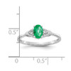 Lex & Lu 14k White Gold Emerald Diamond Ring LAL97888 - 3 - Lex & Lu