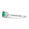 Lex & Lu 14k White Gold Emerald Diamond Ring LAL97888 - 4 - Lex & Lu