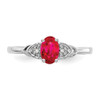 Lex & Lu 14k White Gold Ruby Diamond Ring LAL97890 - 5 - Lex & Lu