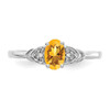 Lex & Lu 14k White Gold Citrine Diamond Ring LAL97894 - 5 - Lex & Lu