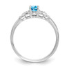 Lex & Lu 14k White Gold Blue Topaz Diamond Ring LAL97895 - 2 - Lex & Lu