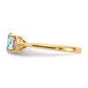 Lex & Lu 14k Yellow Gold Diamond & Aquamarine Ring LAL97898 - 4 - Lex & Lu