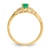 Lex & Lu 14k Yellow Gold Diamond & Emerald Ring LAL97900 - 2 - Lex & Lu