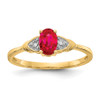 Lex & Lu 14k Yellow Gold Diamond & Ruby Ring LAL97902 - Lex & Lu