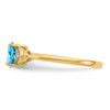 Lex & Lu 14k Yellow Gold Diamond & Blue Topaz Ring LAL97907 - 4 - Lex & Lu