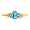 Lex & Lu 14k Yellow Gold Diamond & Blue Topaz Ring LAL97907 - 5 - Lex & Lu