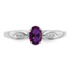 Lex & Lu 14k White Gold Amethyst Diamond Ring LAL97909 - 5 - Lex & Lu