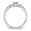 Lex & Lu 14k White Gold Aquamarine Diamond Ring LAL97910 - 2 - Lex & Lu