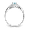 Lex & Lu 14k White Gold Aquamarine Diamond Ring LAL97922 - 2 - Lex & Lu