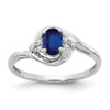 Lex & Lu 14k White Gold Sapphire Diamond Ring LAL97928 - Lex & Lu