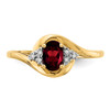 Lex & Lu 14k Yellow Gold Diamond & Garnet Ring LAL97932 - 5 - Lex & Lu