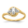 Lex & Lu 14k Yellow Gold Diamond & Topaz Ring LAL97935 - Lex & Lu