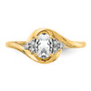 Lex & Lu 14k Yellow Gold Diamond & Topaz Ring LAL97935 - 5 - Lex & Lu