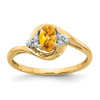 Lex & Lu 14k Yellow Gold Diamond & Citrine Ring LAL97942 - Lex & Lu