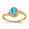 Lex & Lu 14k Yellow Gold Diamond & Blue Topaz Ring LAL97943 - Lex & Lu
