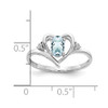 Lex & Lu 14k White Gold Aquamarine Diamond Ring LAL97946 - 3 - Lex & Lu