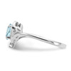 Lex & Lu 14k White Gold Aquamarine Diamond Ring LAL97946 - 4 - Lex & Lu