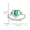 Lex & Lu 14k White Gold Emerald Diamond Ring LAL97948 - 3 - Lex & Lu