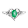 Lex & Lu 14k White Gold Emerald Diamond Ring LAL97948 - 5 - Lex & Lu