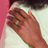 Lex & Lu 14k White Gold Emerald Diamond Ring LAL97948 - 6 - Lex & Lu