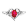 Lex & Lu 14k White Gold Ruby Diamond Ring LAL97950 - 5 - Lex & Lu