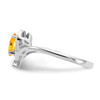 Lex & Lu 14k White Gold Citrine Diamond Ring LAL97954 - 4 - Lex & Lu