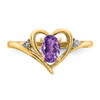 Lex & Lu 14k Yellow Gold Diamond & Amethyst Ring LAL97957 - 5 - Lex & Lu