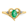 Lex & Lu 14k Yellow Gold Diamond & Emerald Ring LAL97960 - 5 - Lex & Lu