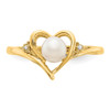 Lex & Lu 14k Yellow Gold Diamond & FW Cultured Pearl Ring LAL97961 - 5 - Lex & Lu