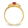 Lex & Lu 14k Yellow Gold Diamond & Ruby Ring LAL97962 - 2 - Lex & Lu