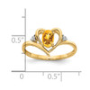 Lex & Lu 14k Yellow Gold Diamond & Citrine Ring LAL97966 - 3 - Lex & Lu