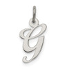 Lex & Lu Sterling Silver Small Fancy Script Initial G Charm - Lex & Lu