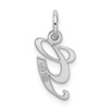 Lex & Lu Sterling Silver Small Fancy Script Initial G Charm - 3 - Lex & Lu