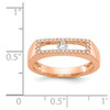 Lex & Lu 14k Rose Gold Polished Diamond Ring LALY12804AA - 4 - Lex & Lu