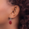 Lex & Lu Sterling Silver Red Jade Hearts/Freshwater Cultured Pearl Earrings - 3 - Lex & Lu