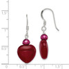 Lex & Lu Sterling Silver Red Jade Hearts/Freshwater Cultured Pearl Earrings - 4 - Lex & Lu