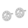 Lex & Lu Sterling Silver Small CZ Peace Symbol Post Earrings - 2 - Lex & Lu