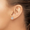Lex & Lu Sterling Silver Small CZ Peace Symbol Post Earrings - 3 - Lex & Lu