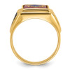 Lex & Lu 14k Yellow Gold Men's Synthetic Ruby Masonic Ring LAL98916 - 2 - Lex & Lu