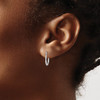 Lex & Lu Sterling Silver Heart Textured Hollow Hoop Earrings - 3 - Lex & Lu