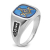 Lex & Lu 14k White Gold Men's Masonic Ring LAL98924 - 8 - Lex & Lu