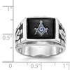 Lex & Lu 14k White Gold Men's Masonic Ring LAL98926 - 6 - Lex & Lu