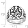Lex & Lu 14k White Gold Men's Masonic Ring LAL98933 - 3 - Lex & Lu
