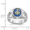 Lex & Lu 14k White Gold Men's Masonic Ring LAL98936 - 3 - Lex & Lu