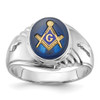 Lex & Lu 14k White Gold Men's Masonic Ring LAL98938 - Lex & Lu