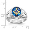 Lex & Lu 14k White Gold Men's Masonic Ring LAL98938 - 6 - Lex & Lu