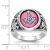 Lex & Lu 14k White Gold Men's Synthetic Ruby Masonic Ring LAL98942 - 6 - Lex & Lu