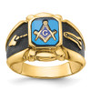 Lex & Lu 14k Yellow Gold Men's Masonic Ring LAL98946 - Lex & Lu