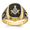 Lex & Lu 14k Yellow Gold Men's Masonic Ring LAL98947 - Lex & Lu